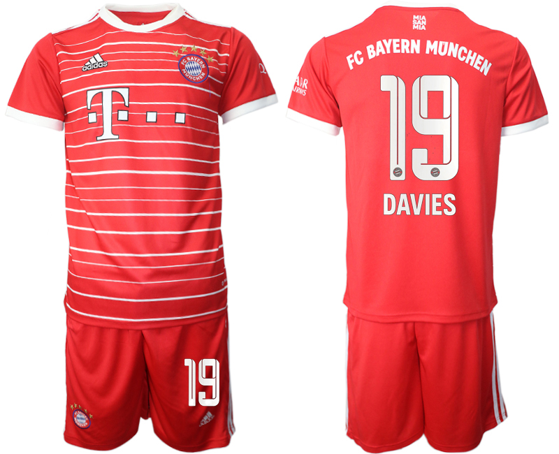 Men 2022-2023 Club Bayern Munich home Red #19 Adidas Soccer Jersey